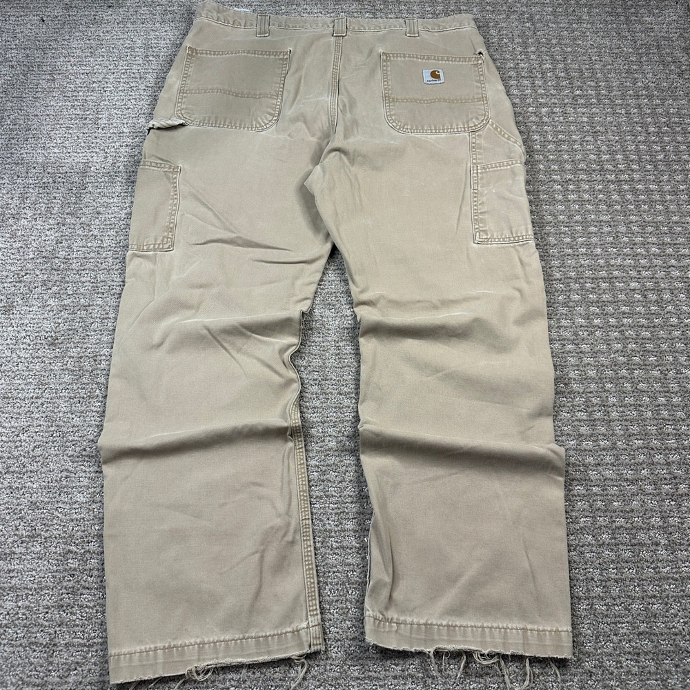 Carhartt B324-DKH Relaxed Fit Carpenter Pants Mens 38x30 Dark Khaki Tan Canvas